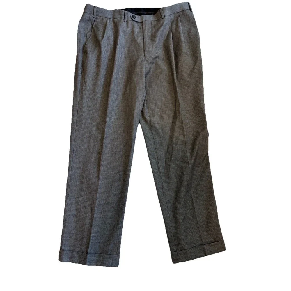 Lauren Ralph Lauren Men's Charcoal Wool Blend Dress Pants Flat Front Size 33x30
